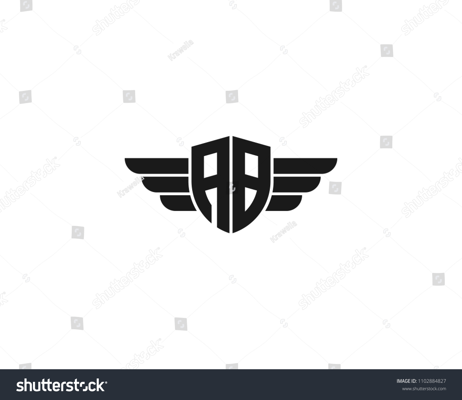 Initial Ab Wing Logo Template Vector Stock Vector (Royalty Free ...