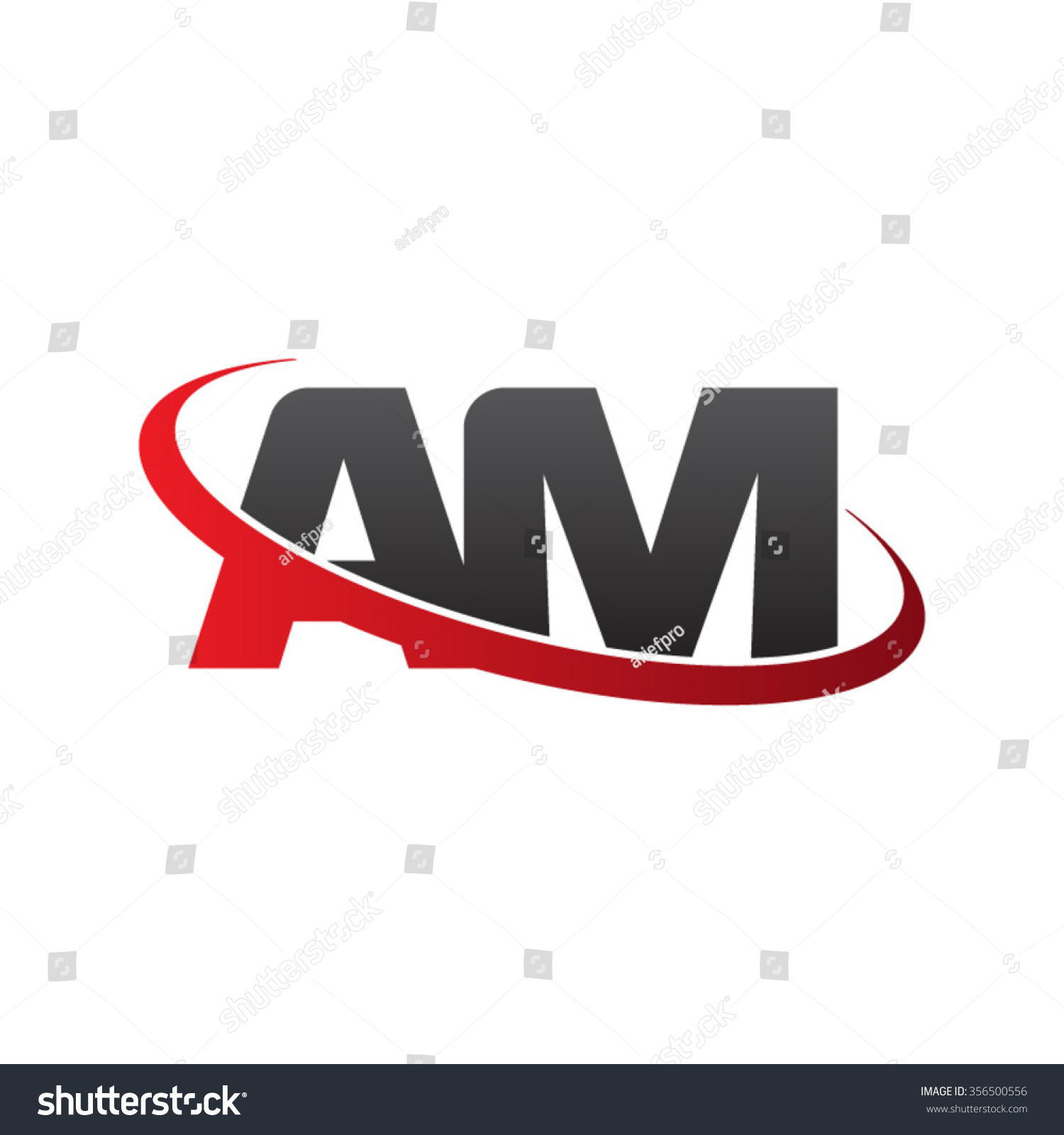 Initial Swoosh Ring Company Logo Red Stock Vector (Royalty Free) 356500556