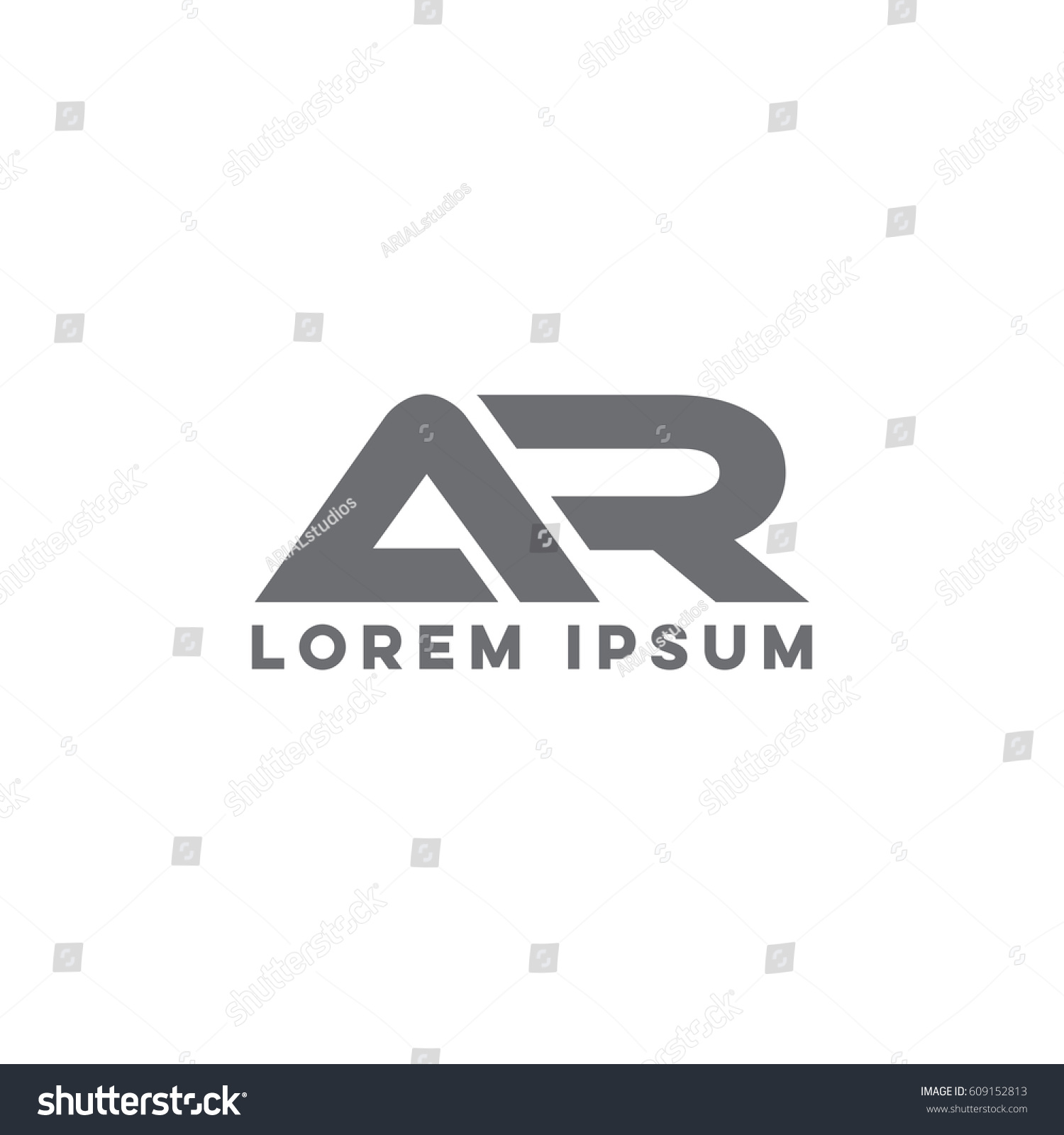 Initial Ar Logo Design Stock Vector 609152813 - Shutterstock