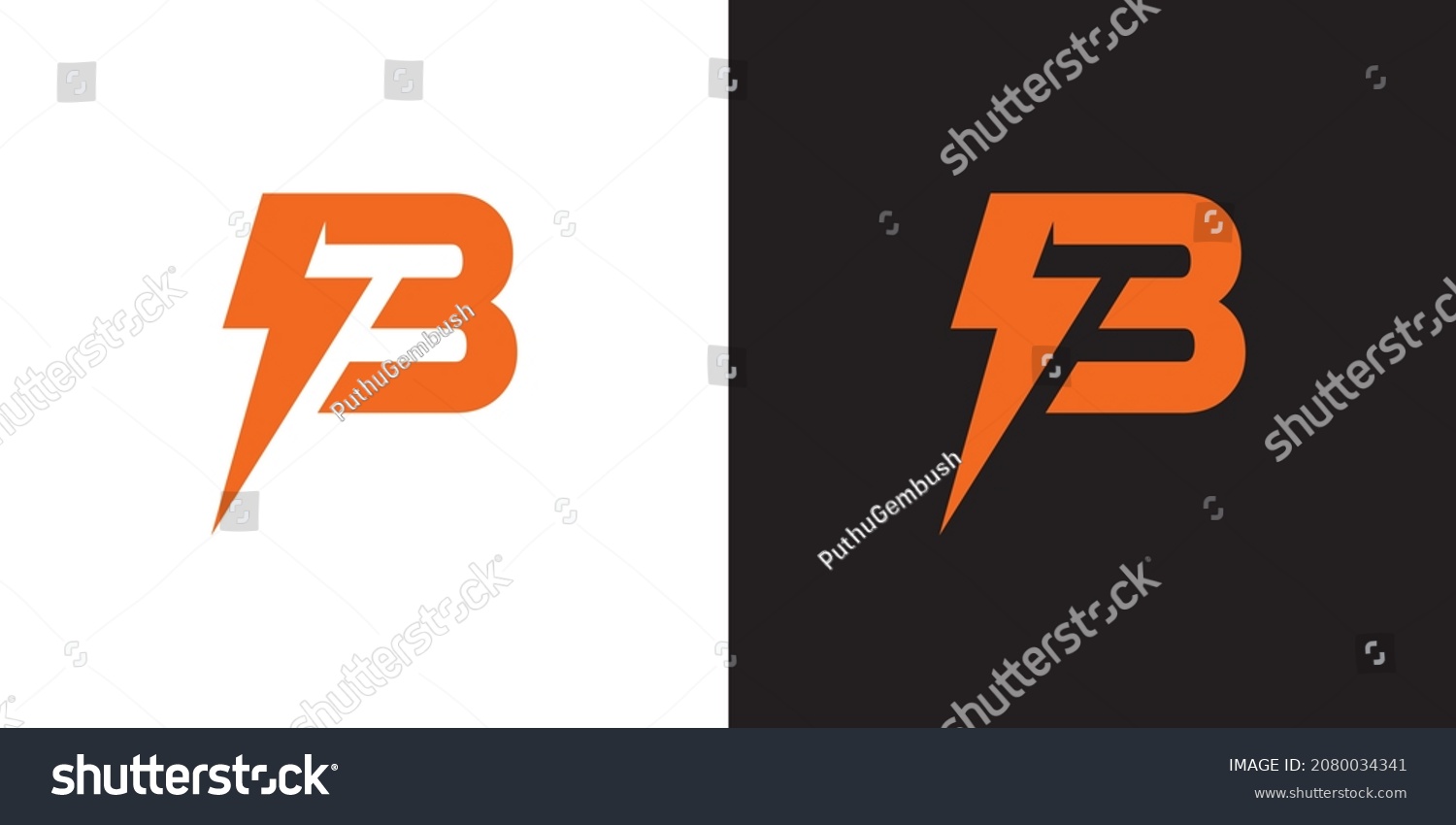 Initial B Letter Lightning Bolt Logo: Vector Có Sẵn (miễn Phí Bản Quyền ...