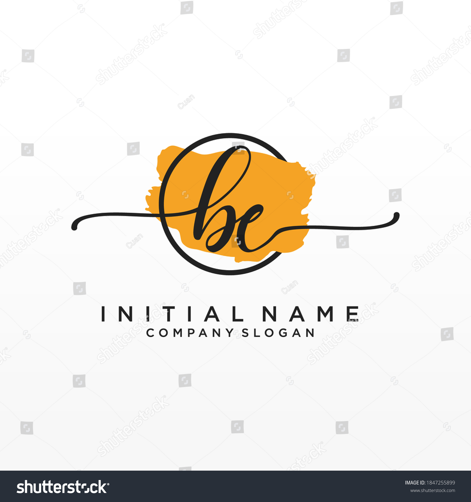 Initial Be Beauty Monogram Elegant Logo Stock Vector Royalty Free 1847255899 Shutterstock 0571