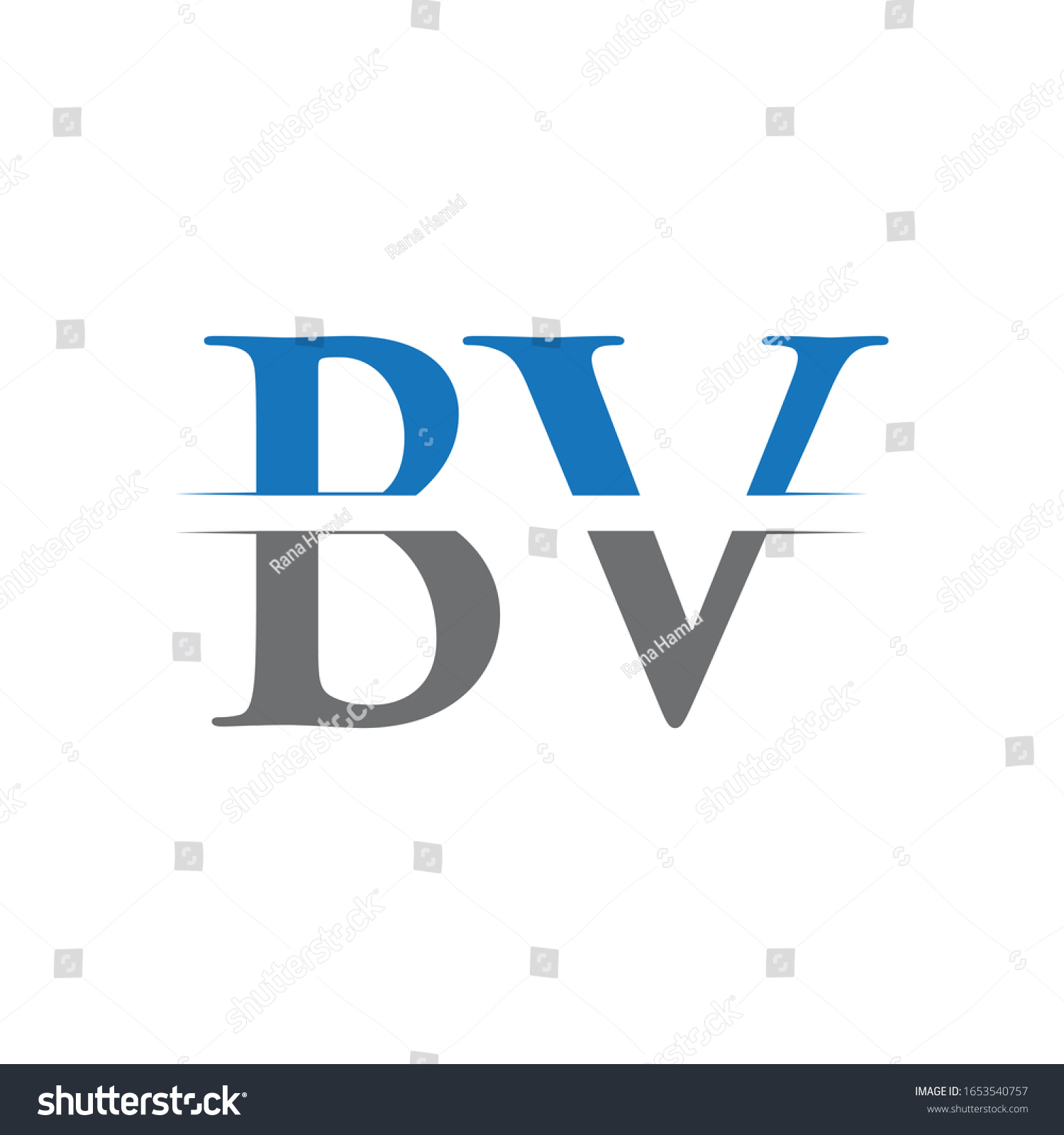 Initial Bv Letter Logo Creative Modern Stock Vector Royalty Free