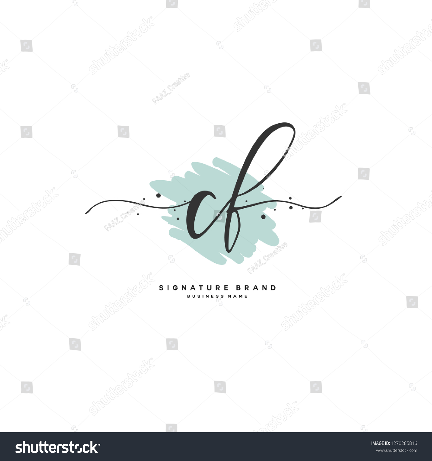 Initial C F Cf Handwriting Logo Stock Vector (Royalty Free) 1270285816 ...