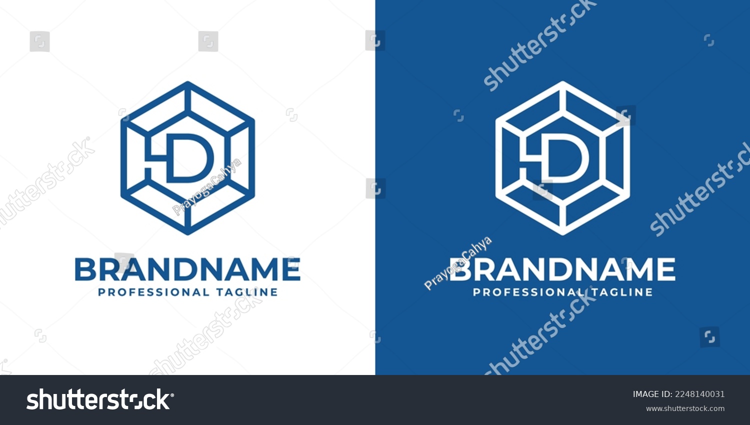 SVG of Initial D Hexagon Diamond Logo, suitable for any business with D initial. svg