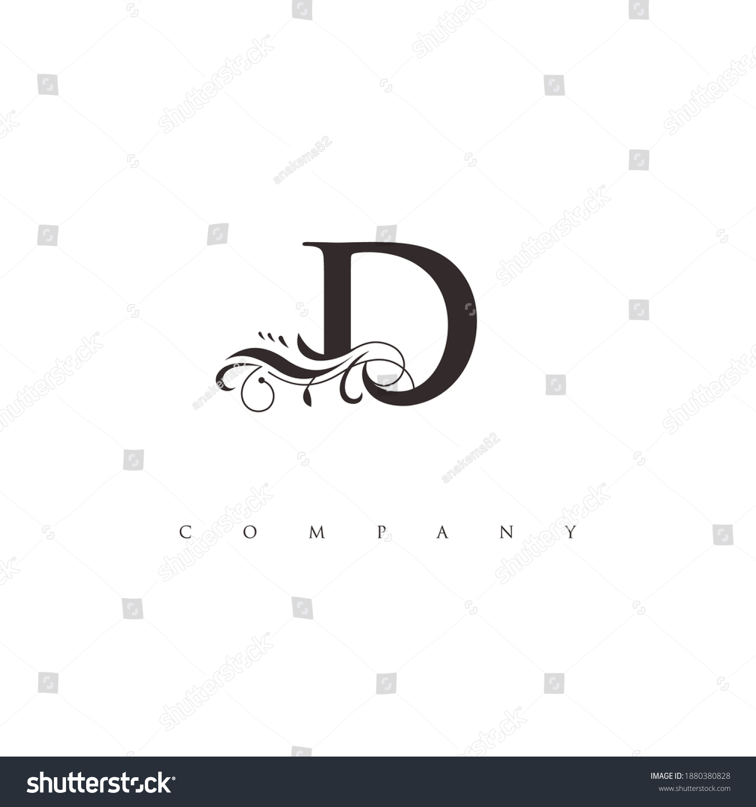 Initial D Logo Ornament Stock Vector (Royalty Free) 1880380828