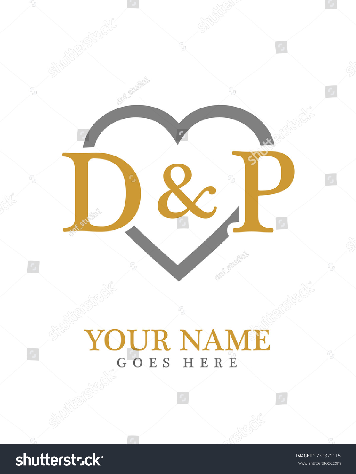 Initial D P Love Background Logo Stock Vector Royalty Free 730371115