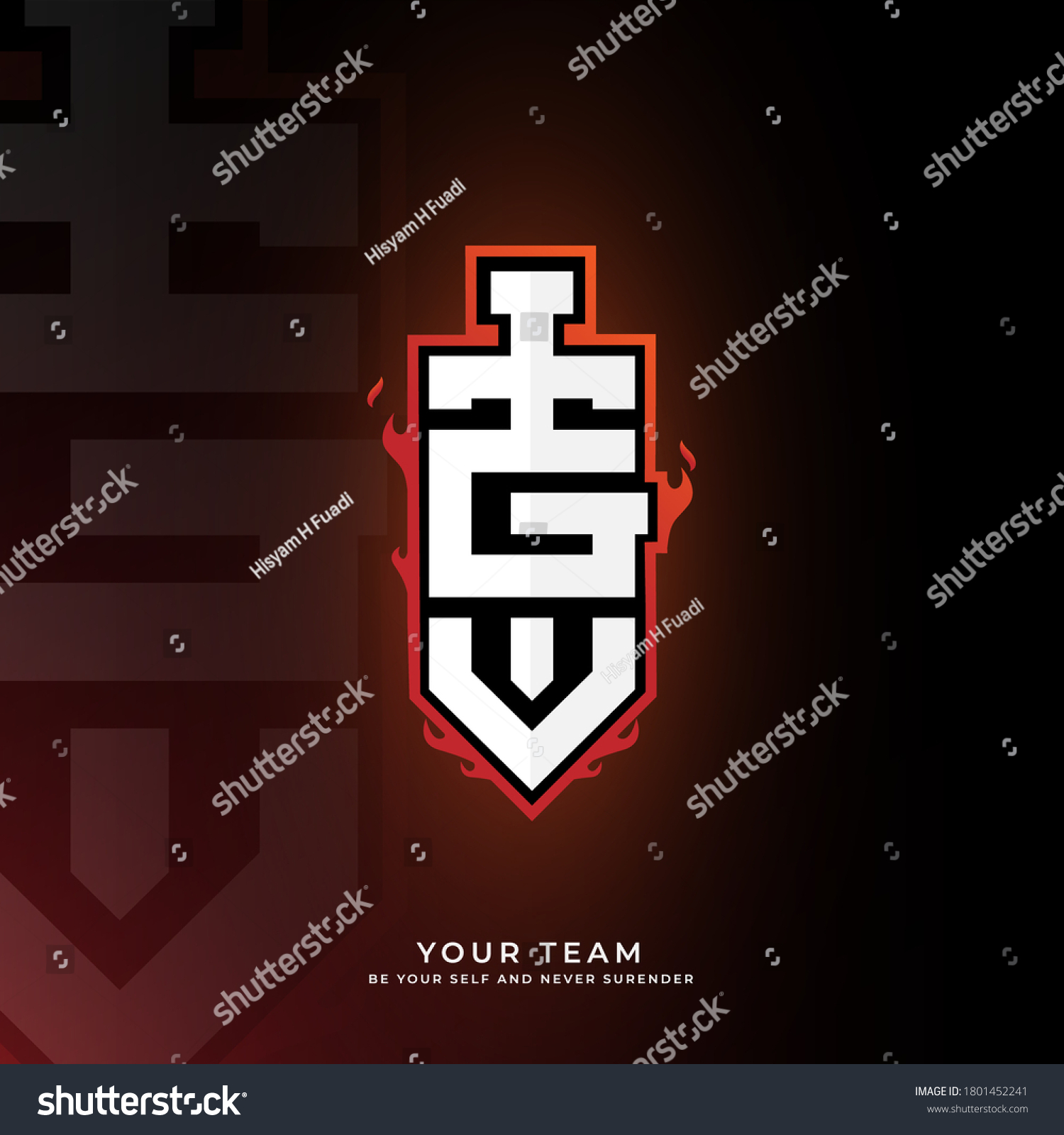 Initial G Logo Design Sword Logo Stock Vector Royalty Free