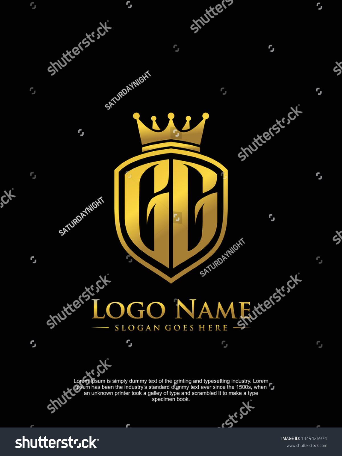 Initial Gg Letter Shield Style Logo Stock Vector (Royalty Free ...