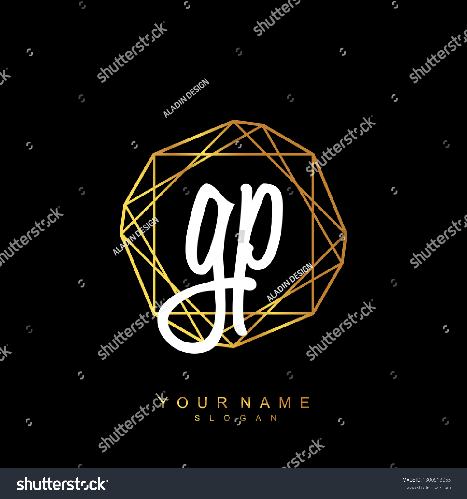 Initial Gp Handwriting Logo Vector Stock Vector (Royalty Free) 1300913065