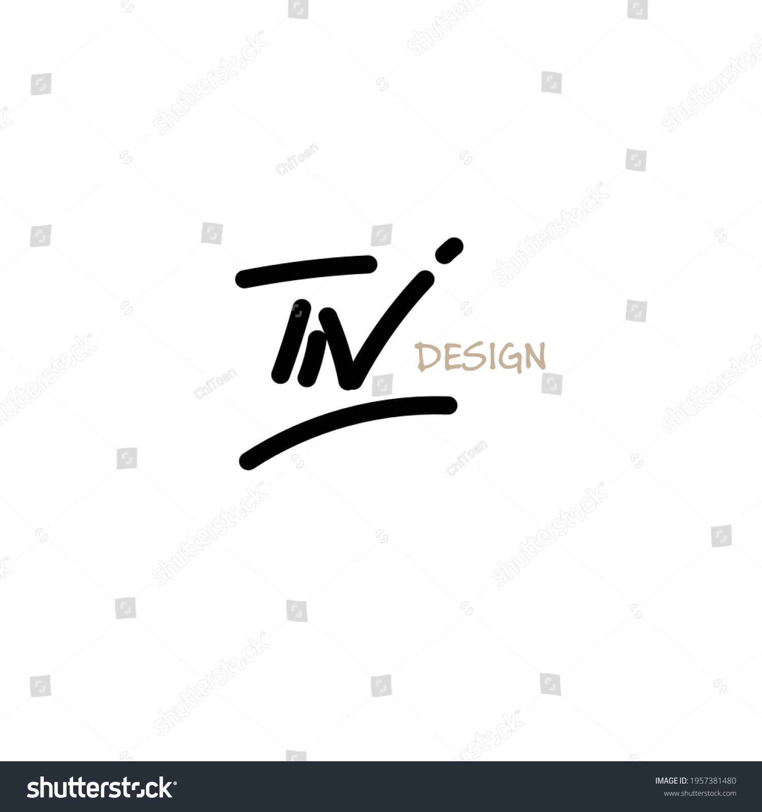 Initial Handwriting Handwritten Logo Identity Stock Vector Royalty