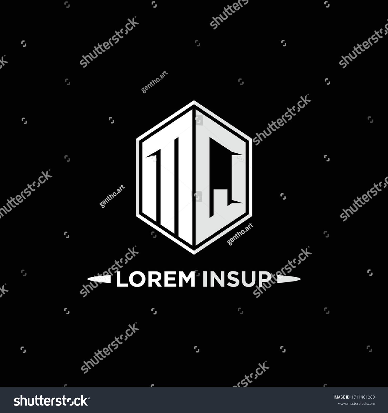 Initial Hexagon Logo Monogram Designs Modern Stock Vector (Royalty Free ...