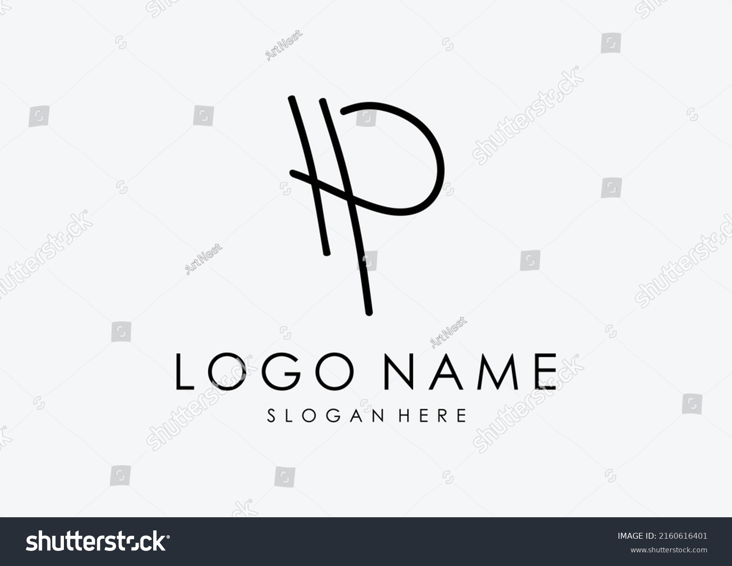 Initial Hp Letter Signature Logo Template Stock Vector (Royalty Free ...