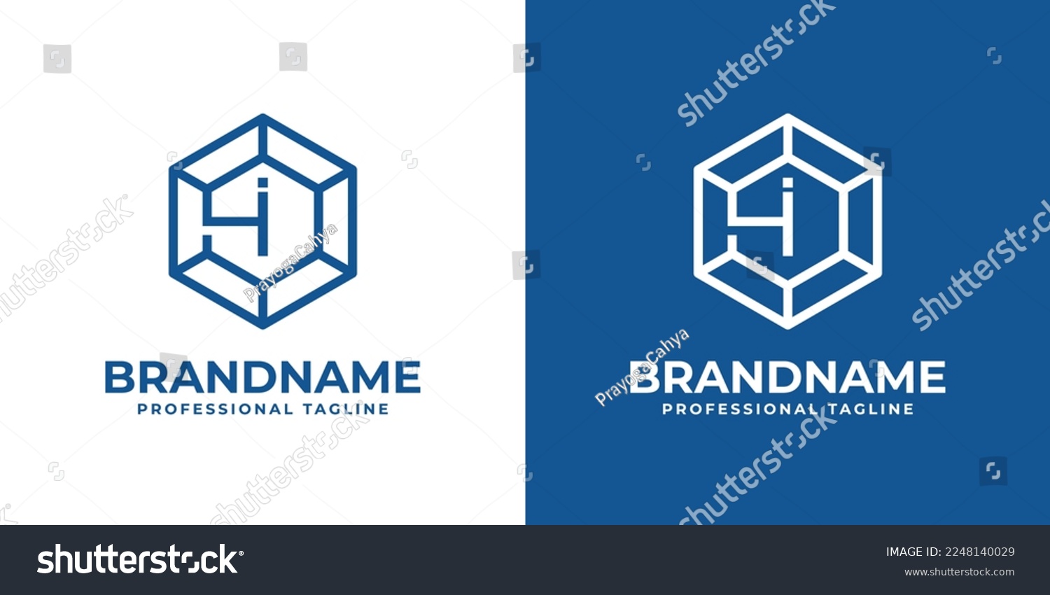 SVG of Initial I Hexagon Diamond Logo, suitable for any business with I initial. svg