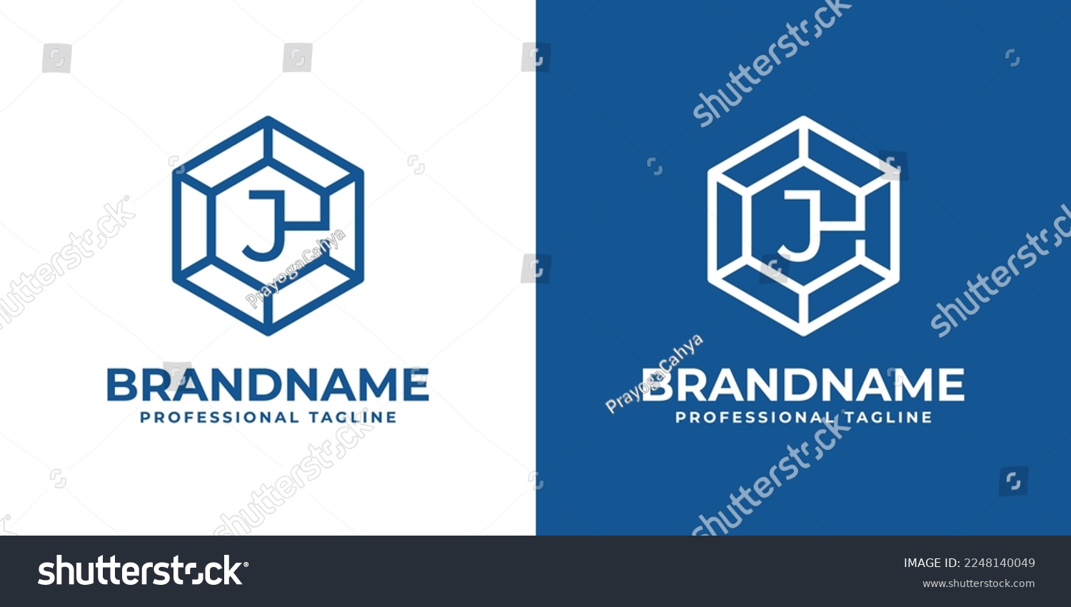 SVG of Initial J Hexagon Diamond Logo, suitable for any business with J initial. svg