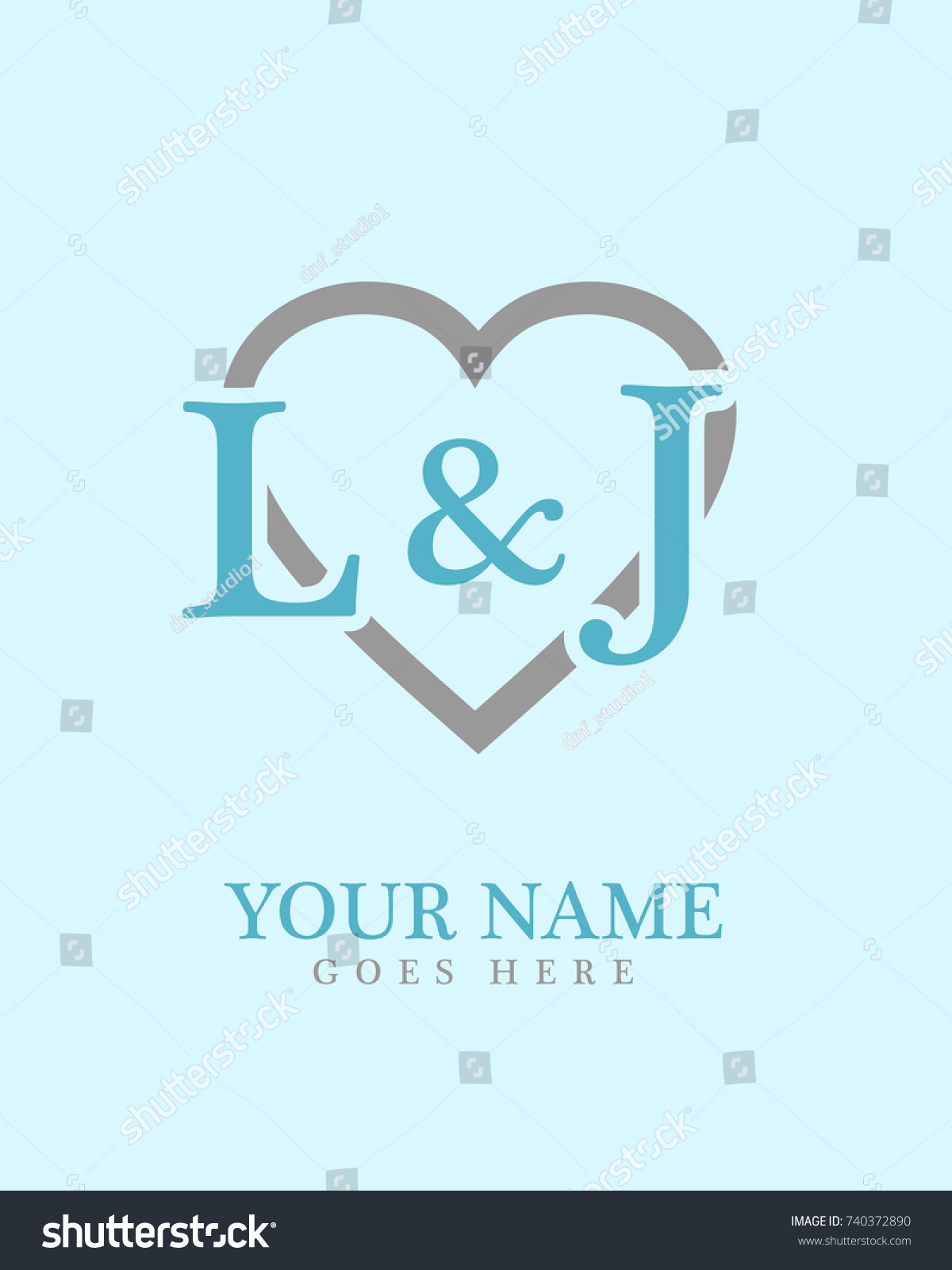 Initial L J Love Background Logo Stock Vector Royalty Free