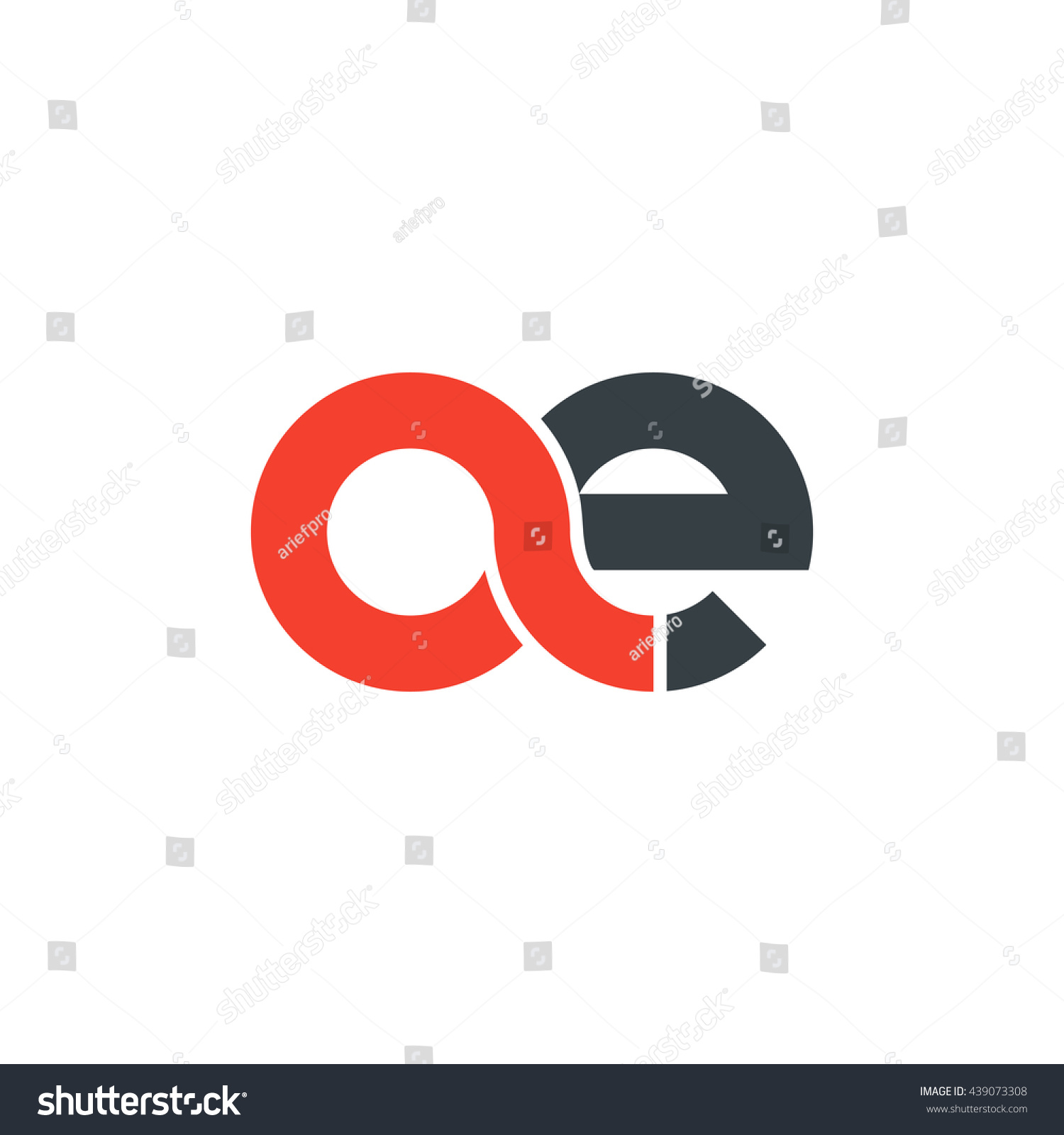 SVG of initial letter ae linked round lowercase logo red svg