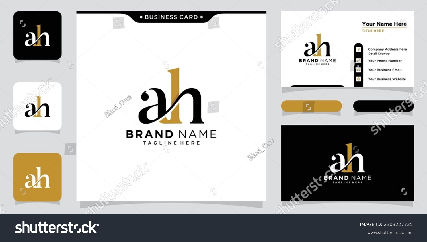 SVG of Initial Letter AH logo design template svg