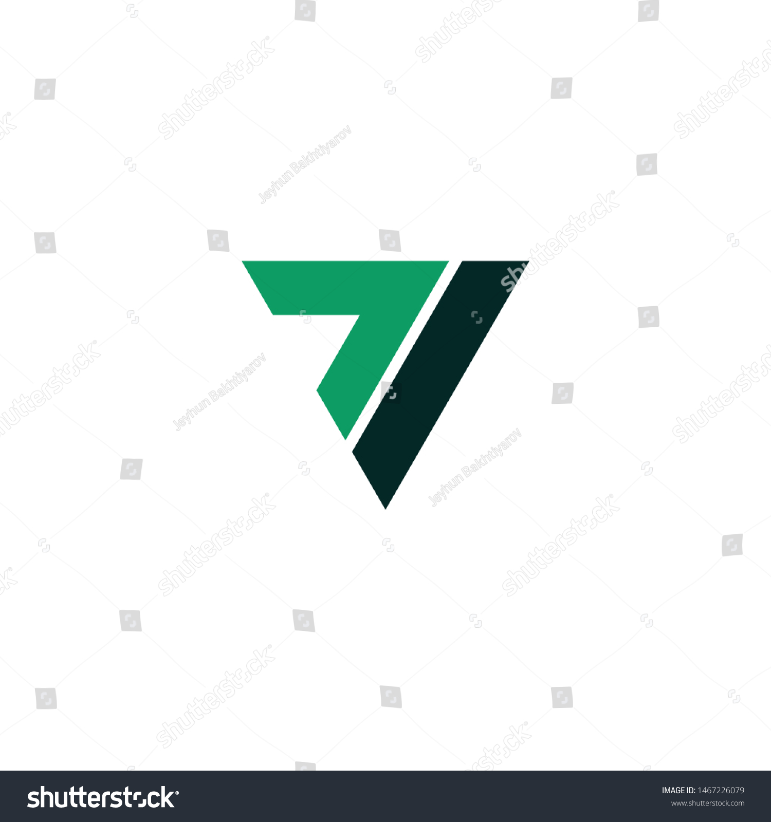 Initial Letter Number Logo V 7 Stock Vector Royalty Free 1467226079