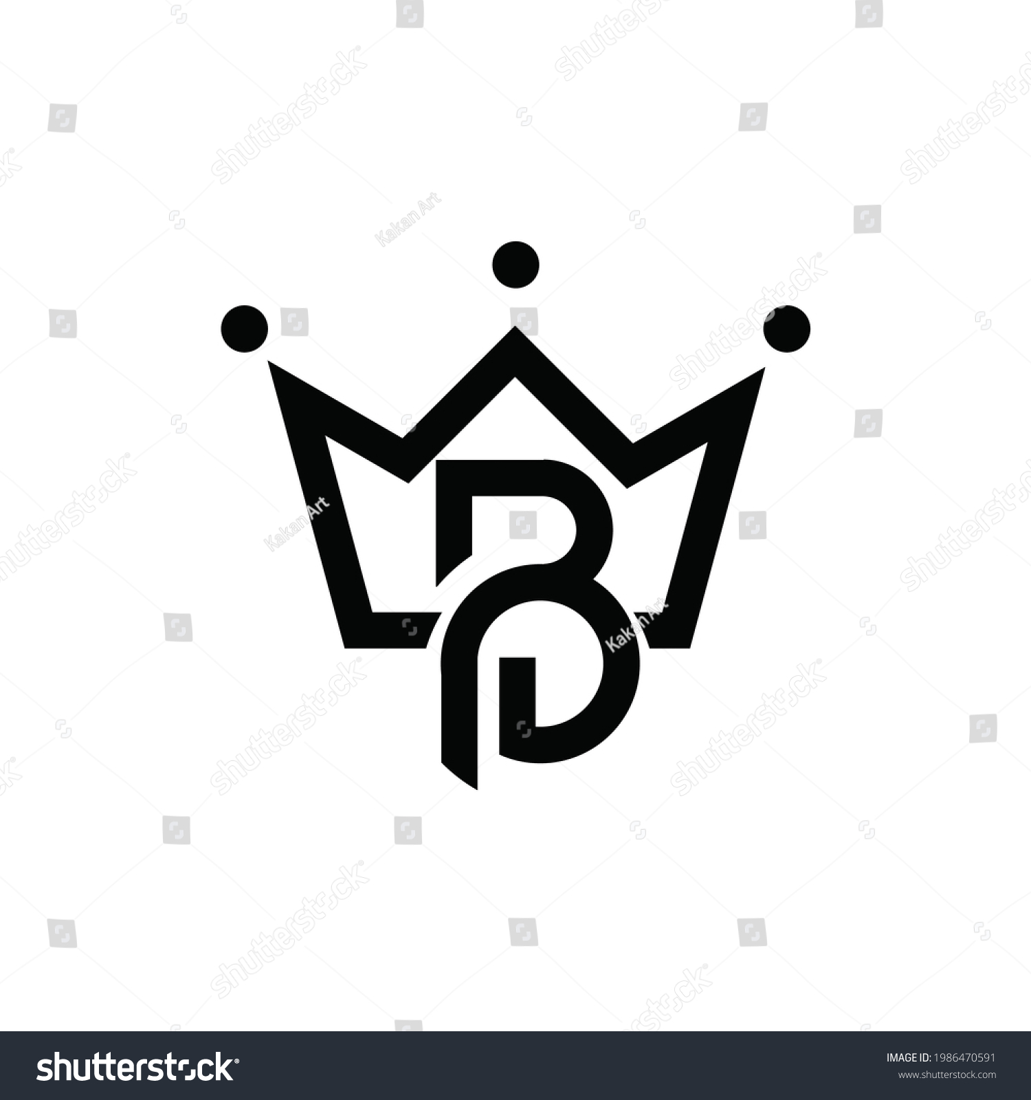 Initial Letter B Crown Logo Icon Stock Vector (Royalty Free) 1986470591 ...