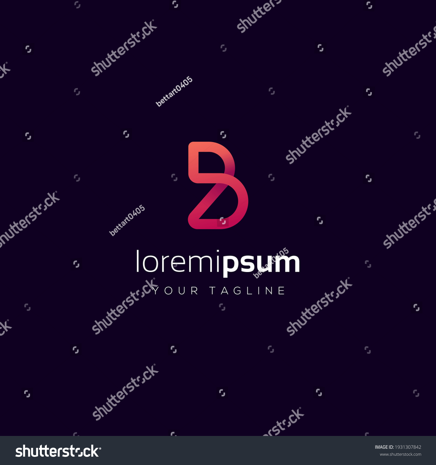 Initial Letter B Line Logo Gradient Stock Vector (Royalty Free ...