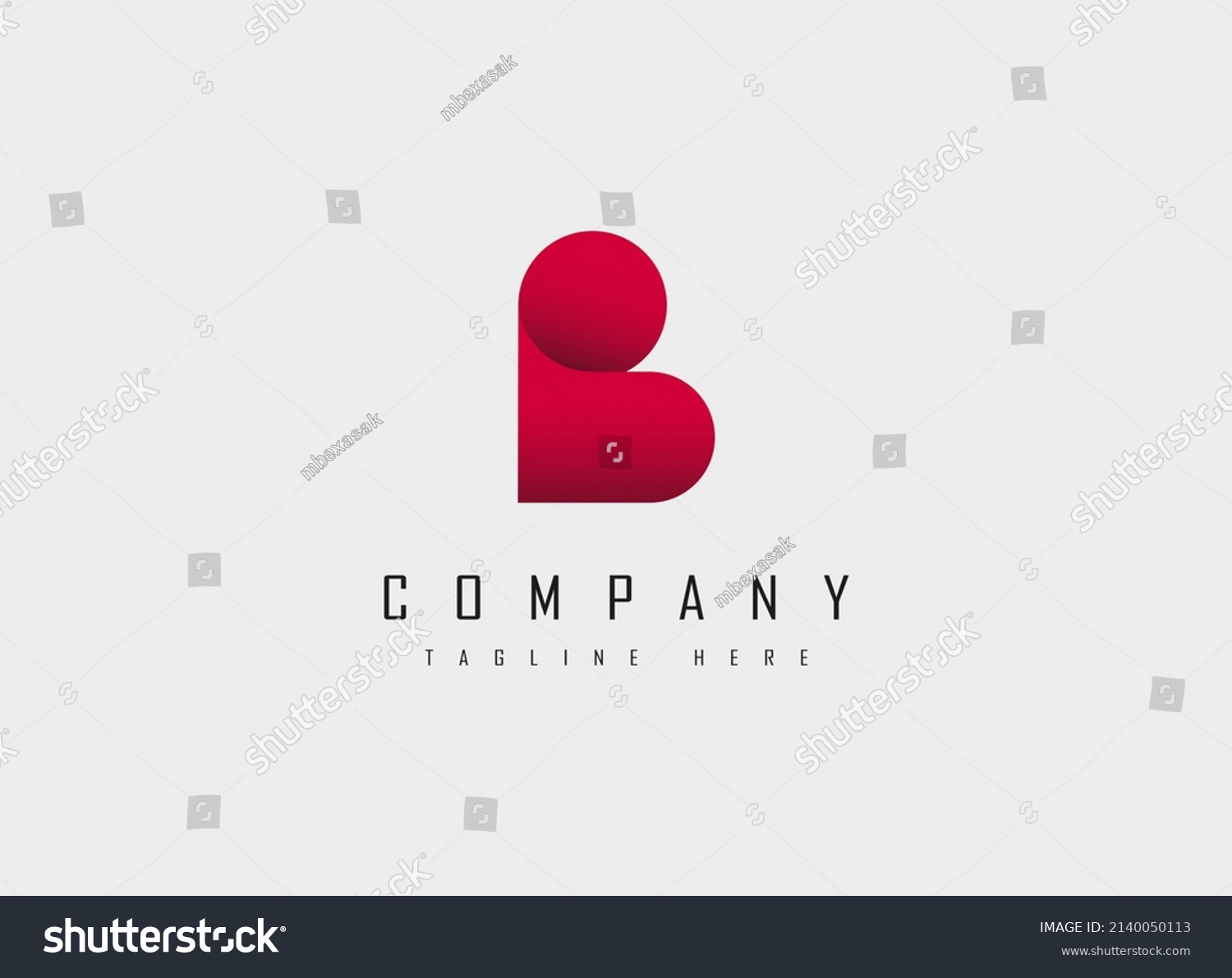 Initial Letter B Logo Red Letter Stock Vector (Royalty Free) 2140050113 ...