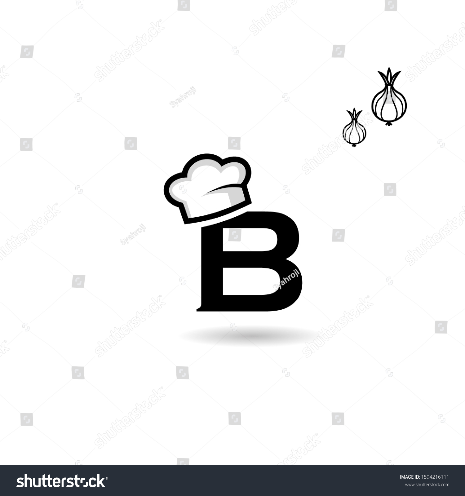 Initial Letter B Logo Hat Chef Stock 