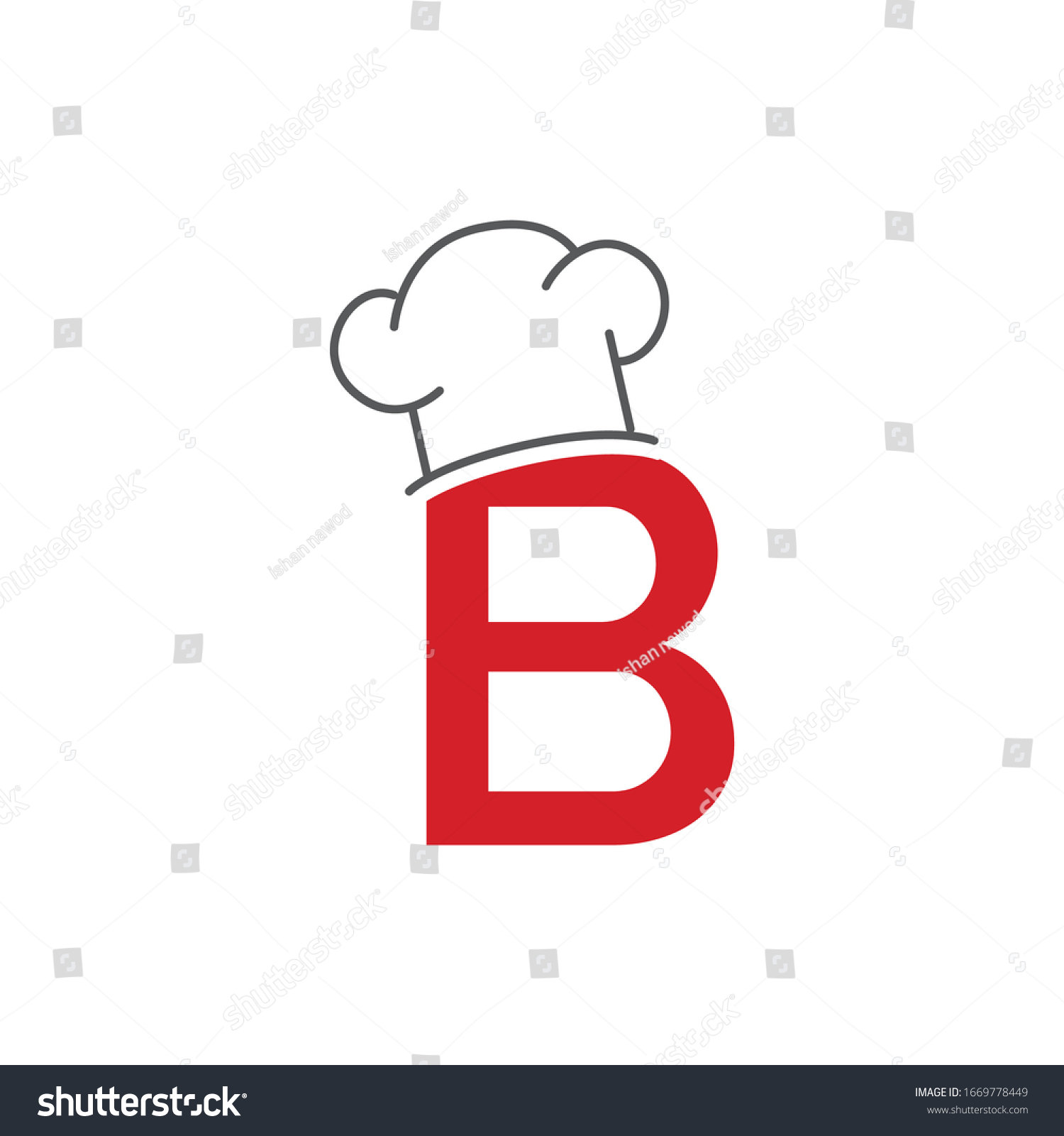 Initial Letter B Logo Hat Chef Stock Vector (Royalty Free) 1669778449 ...