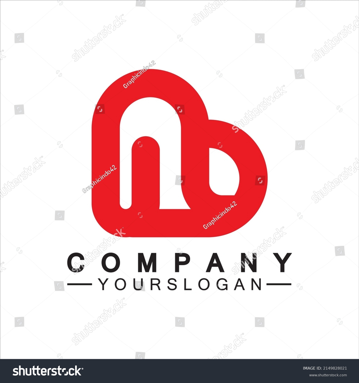 Initial Letter B Love Heart Logo Stock Vector (Royalty Free) 2149828021 ...