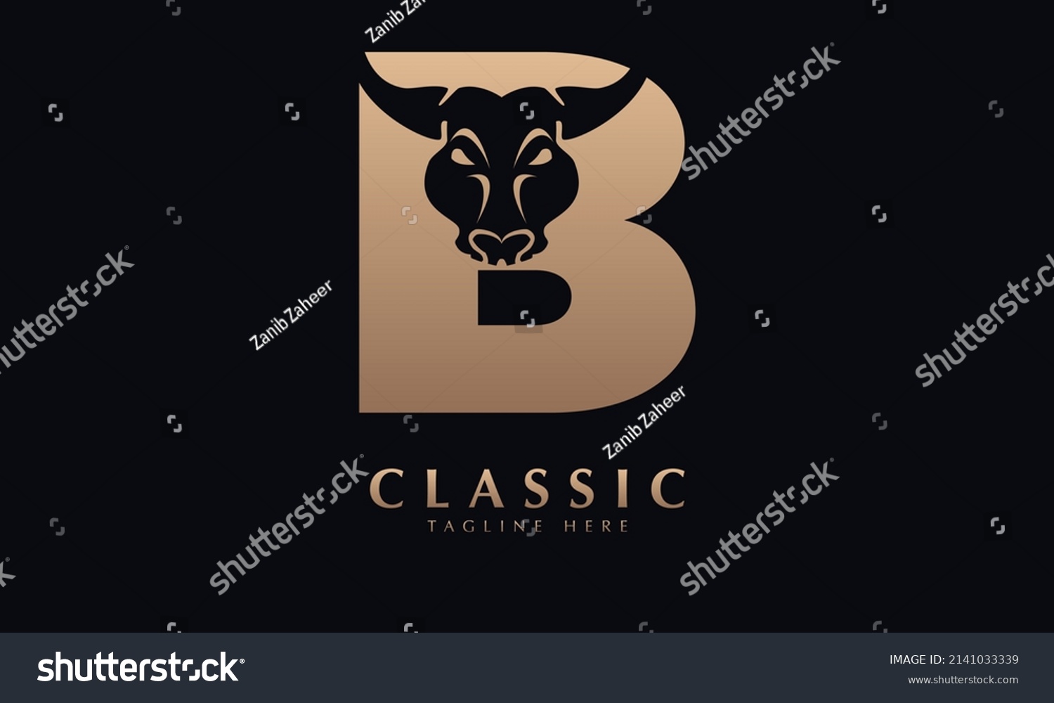 Initial Letter B Bulls Design Logo Stock Vector (Royalty Free ...