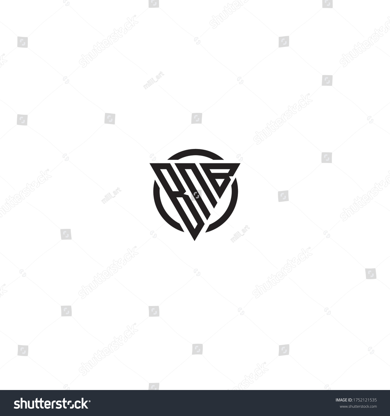 SVG of Initial Letter BNB triangle monogram cool modern logo svg