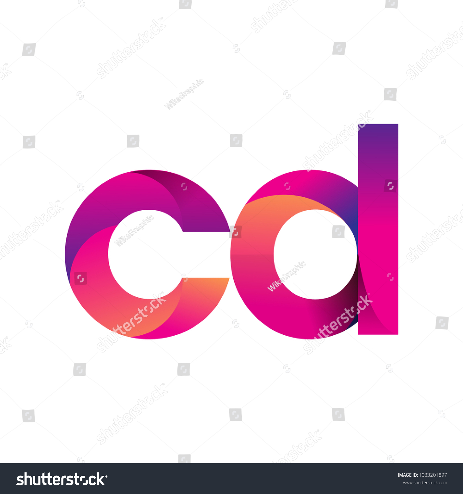 Initial Letter Cd Logo Lowercase Magenta Stock Vector Royalty