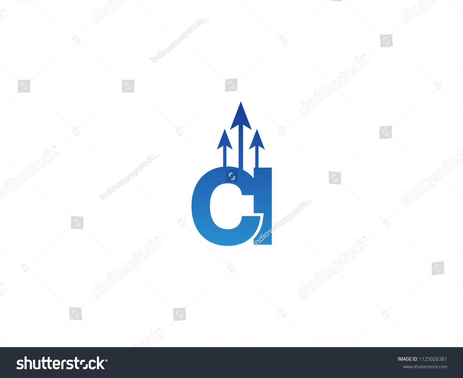 Initial Letter Ci Arrow Chart Finance Stock Vector Royalty Free