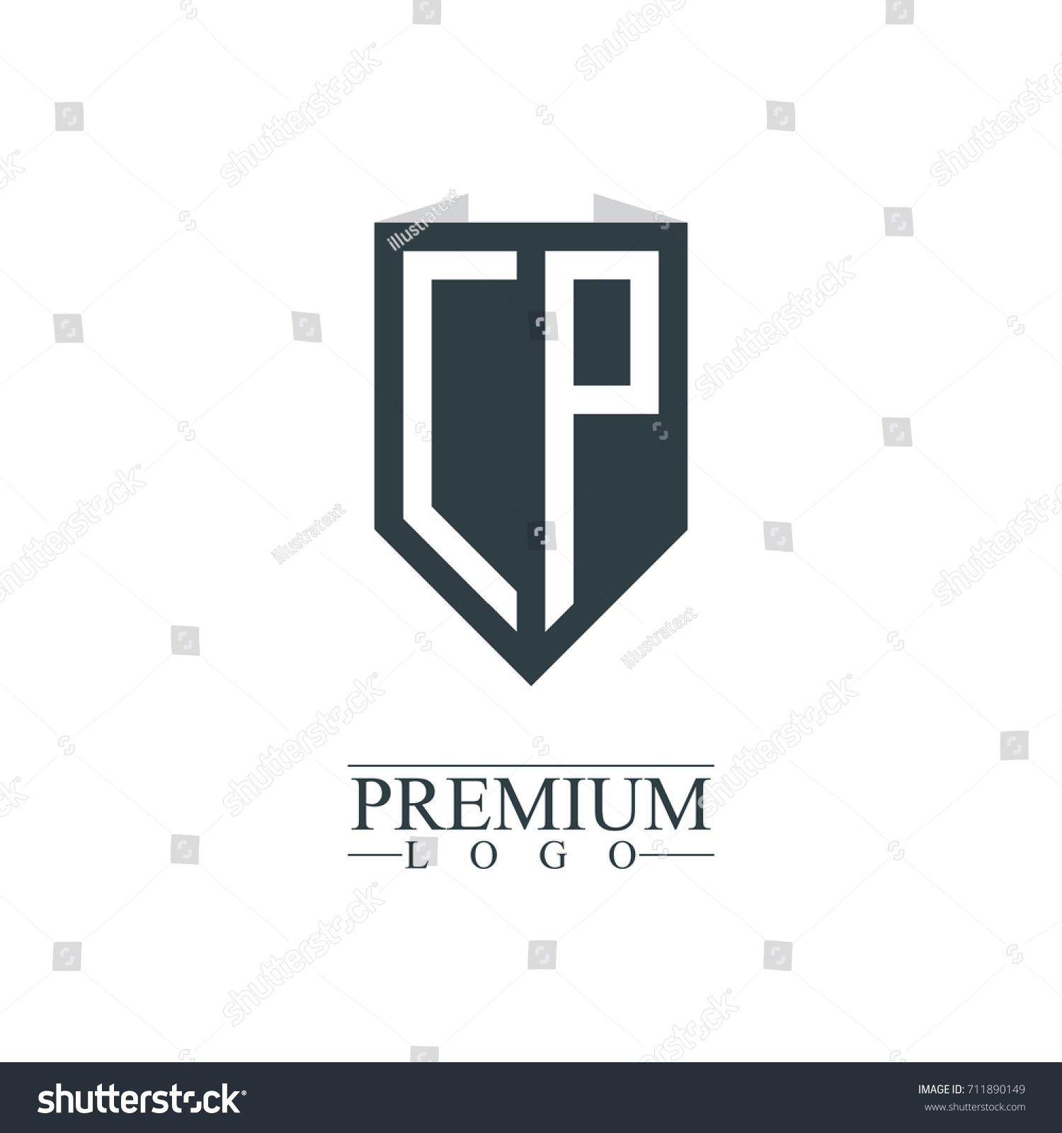 Initial Letter Cp Company Design Logo Stock Vector Royalty Free