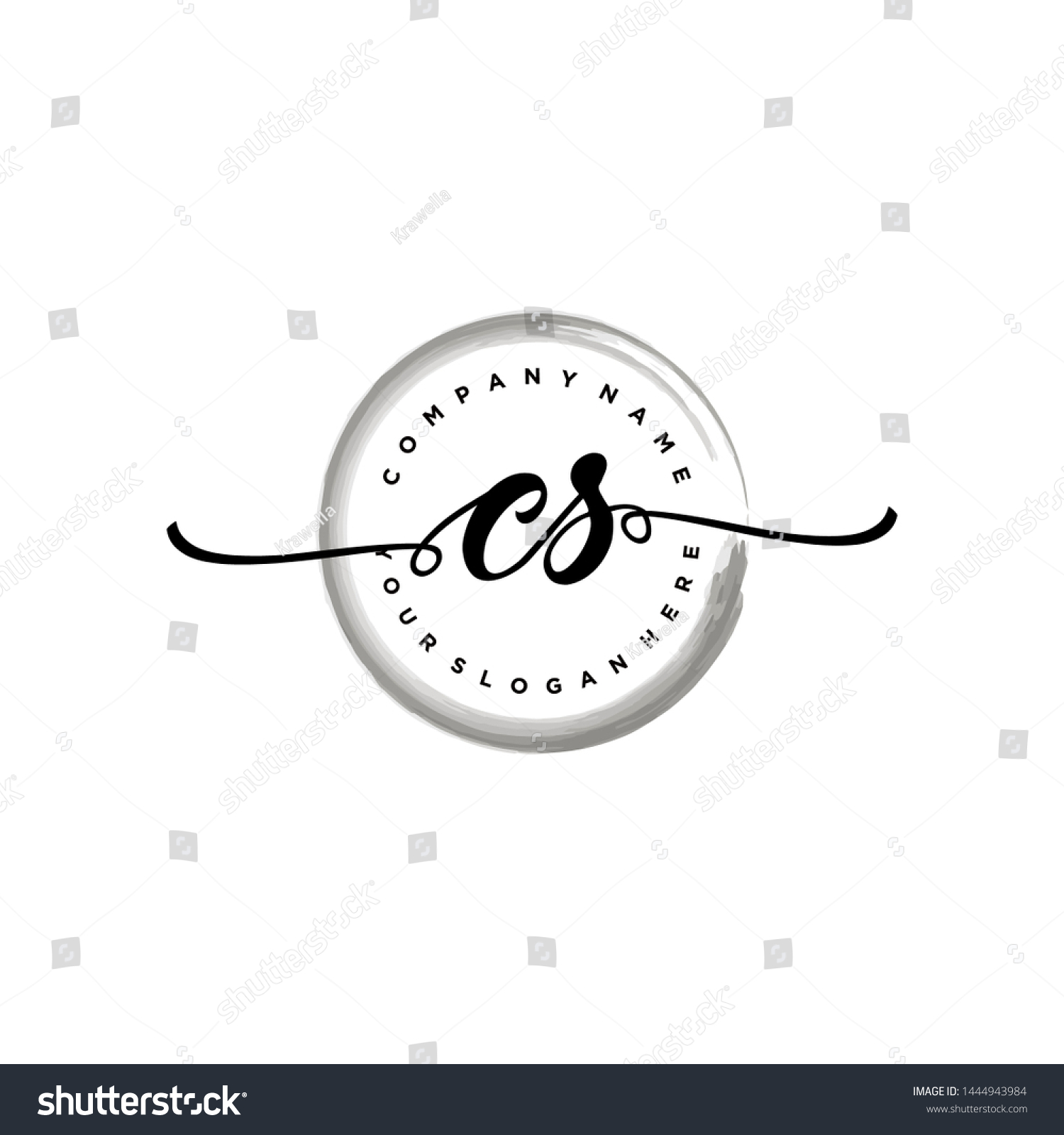 Initial Letter Cs Beautiful Handwriting Logo Stock Vector (Royalty Free ...