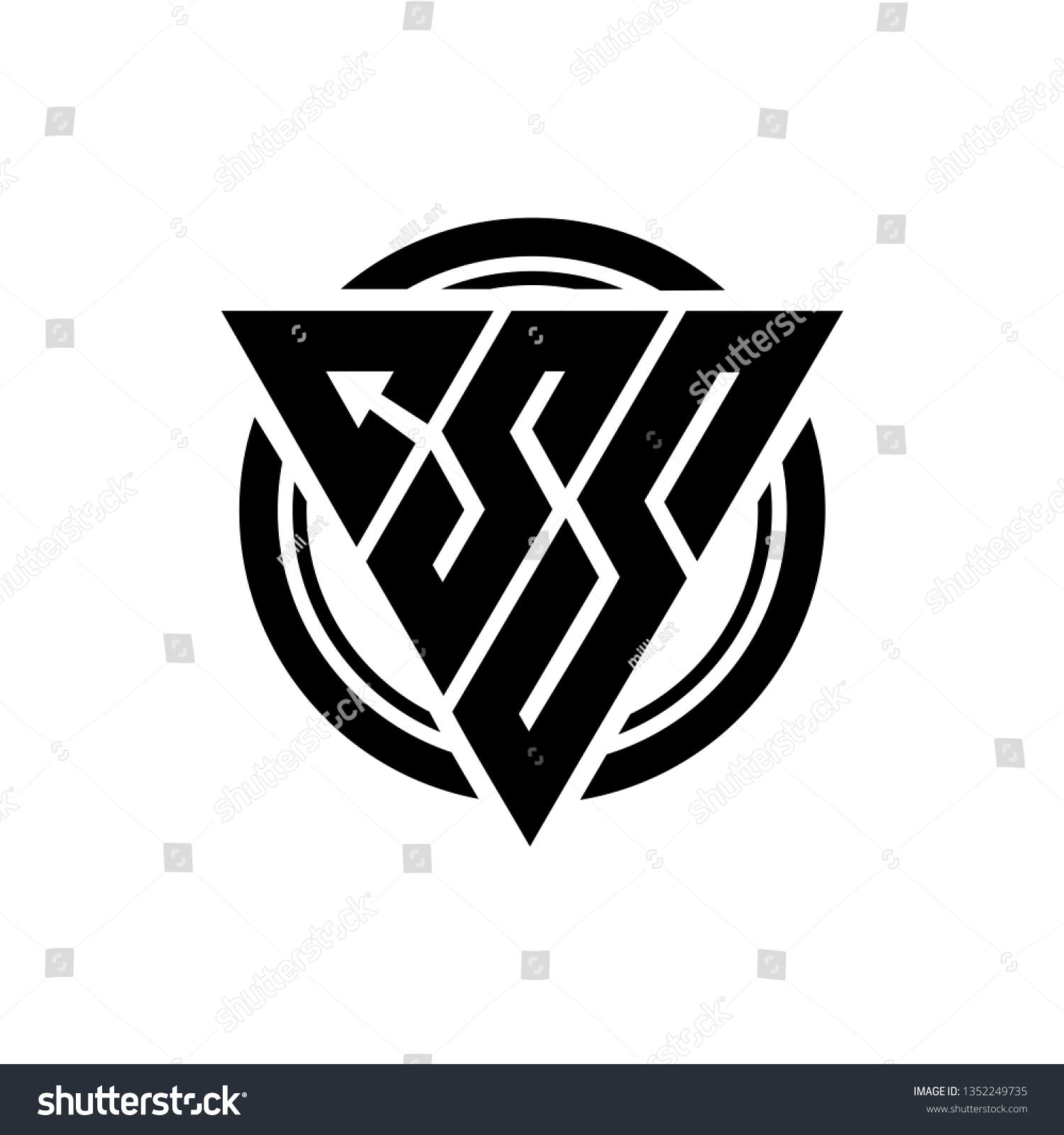 Initial Letter Css Triangle Monogram Modern Stock Vector (Royalty Free ...