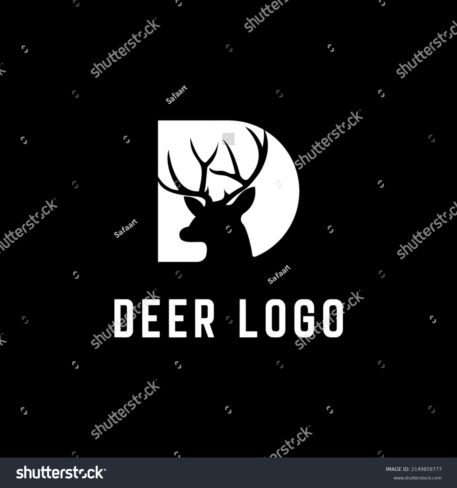 Initial Letter D Deer Logo Design Stock Vector (Royalty Free ...