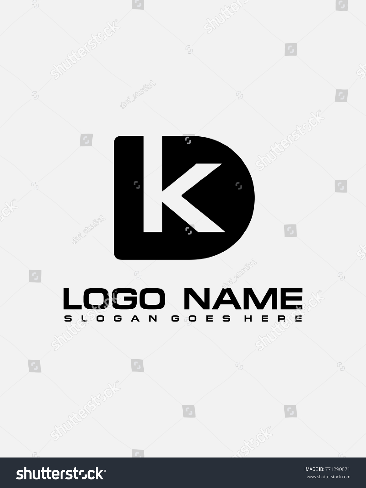 Initial Letter D K Logo Template Stock Vector (Royalty Free) 771290071