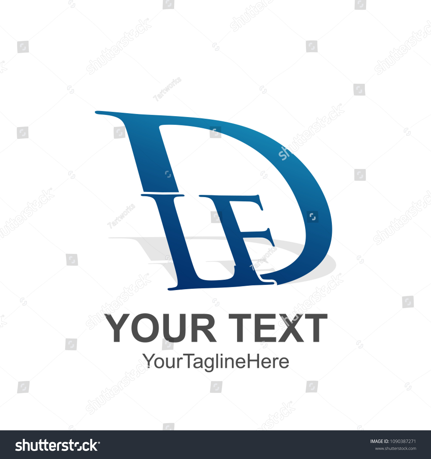 Initial Letter Dlf Logo Design Template Stock Vector (Royalty Free ...