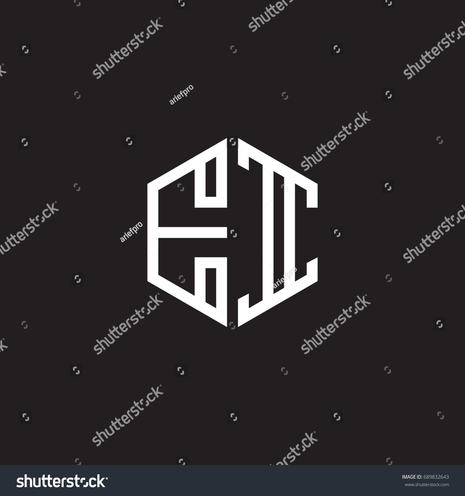 Initial Letter Ei Minimalist Line Art Stock Vector (Royalty Free ...