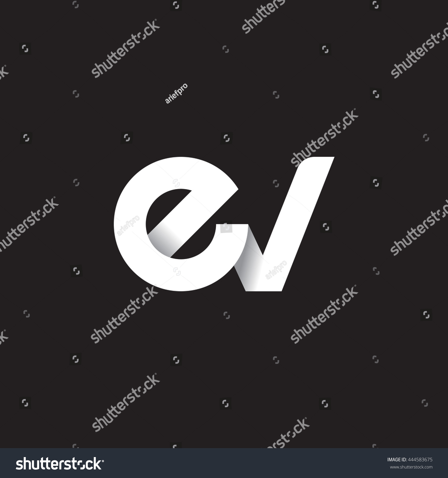 Initial Letter Ev Modern Linked Circle Stock Vector 444583675