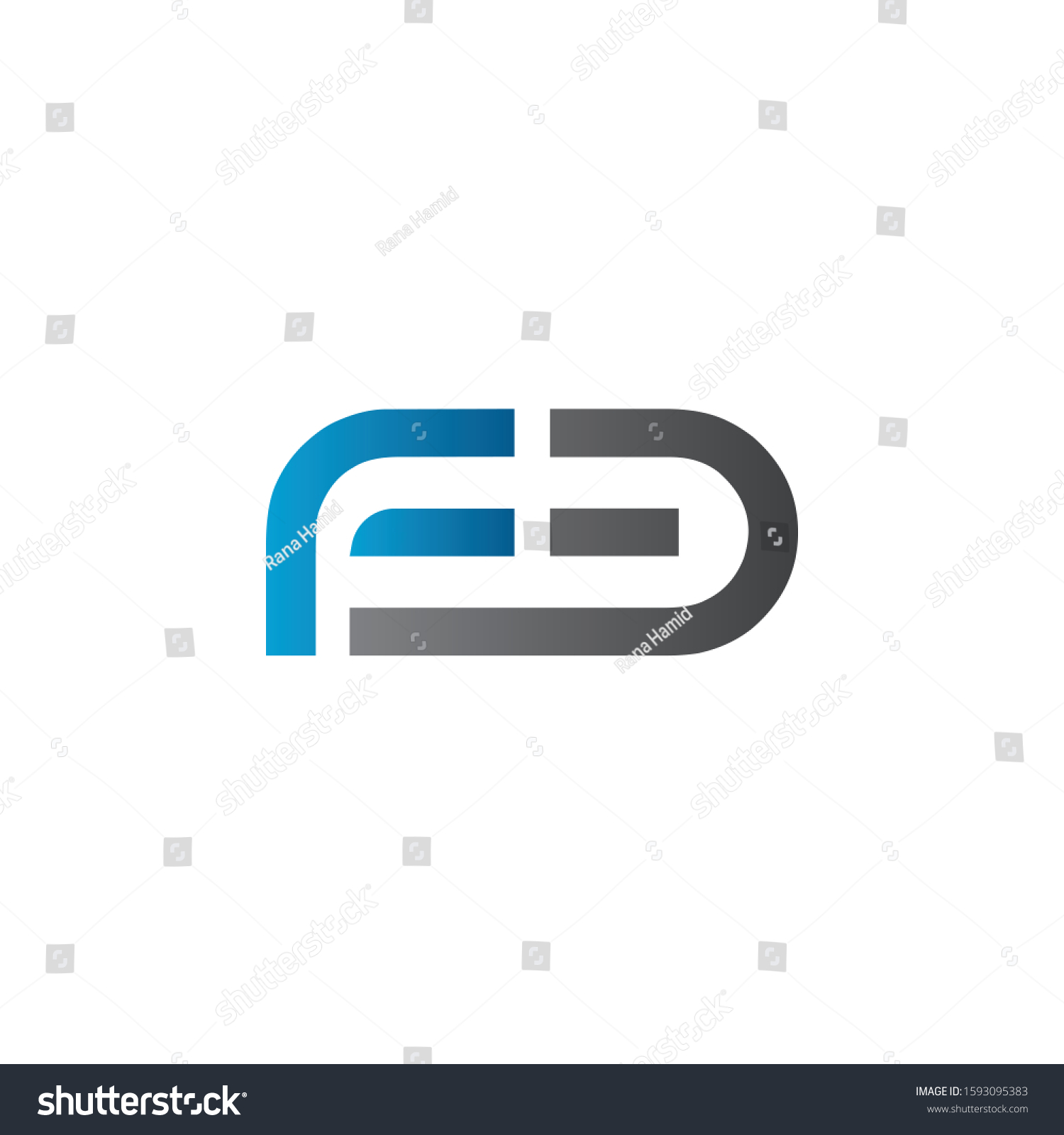 Initial Letter Fb Logo Design Vector Stock Vector Royalty Free