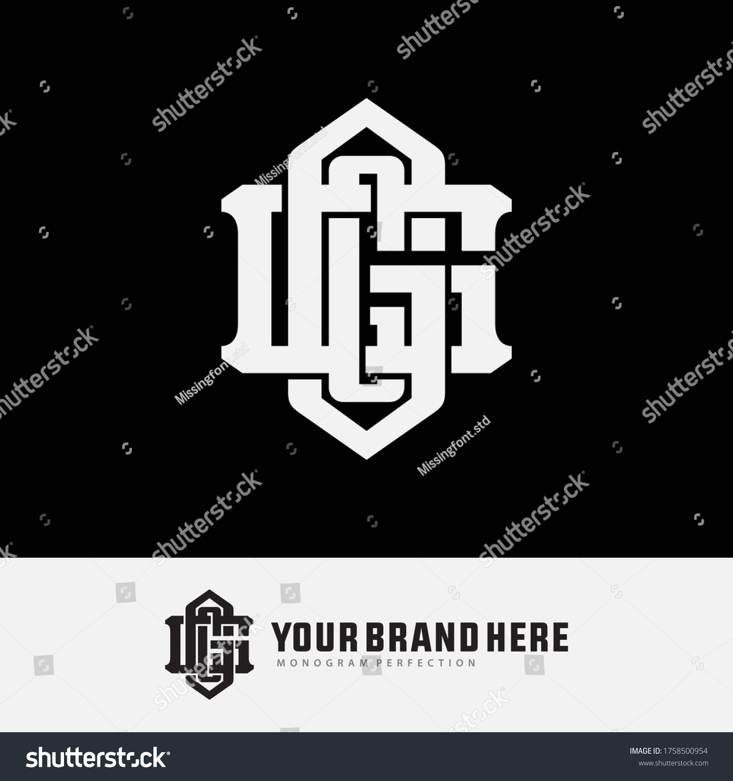 Initial Letter G Gg Ggg Overlapping Stock Vector (royalty Free 