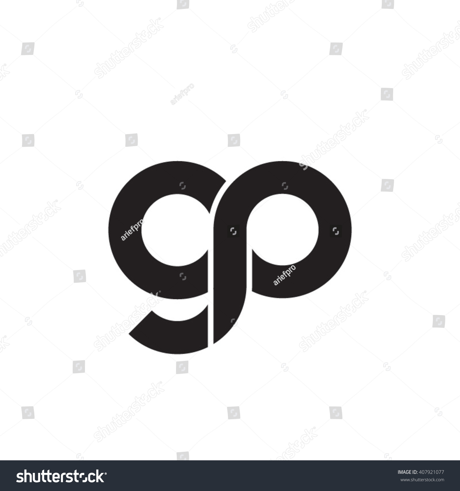 Initial Letter Gp Linked Circle Lowercase Vectores En 