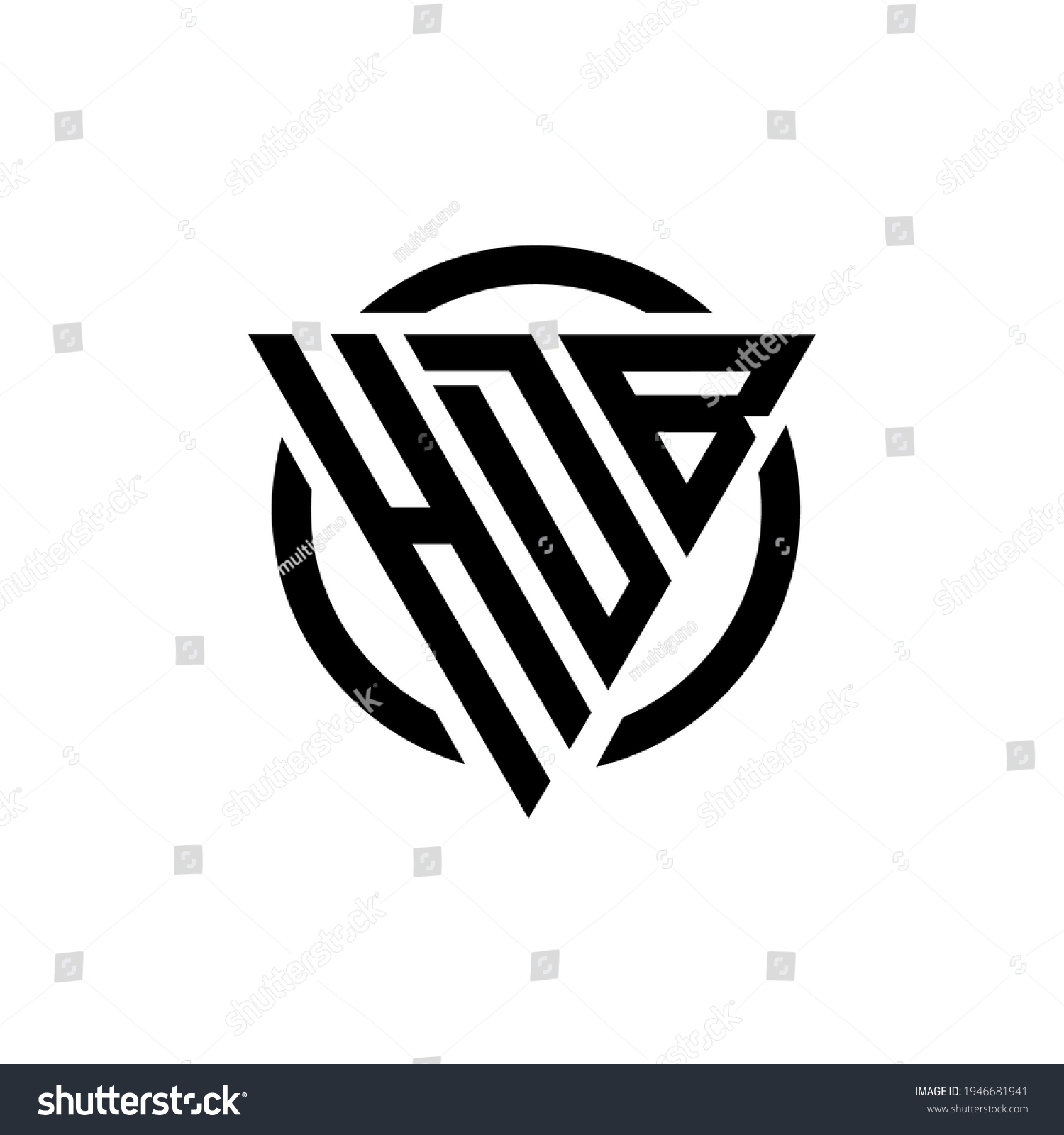 Initial Letter Hdb Triangle Monogram Cool Stock Vector (Royalty Free ...