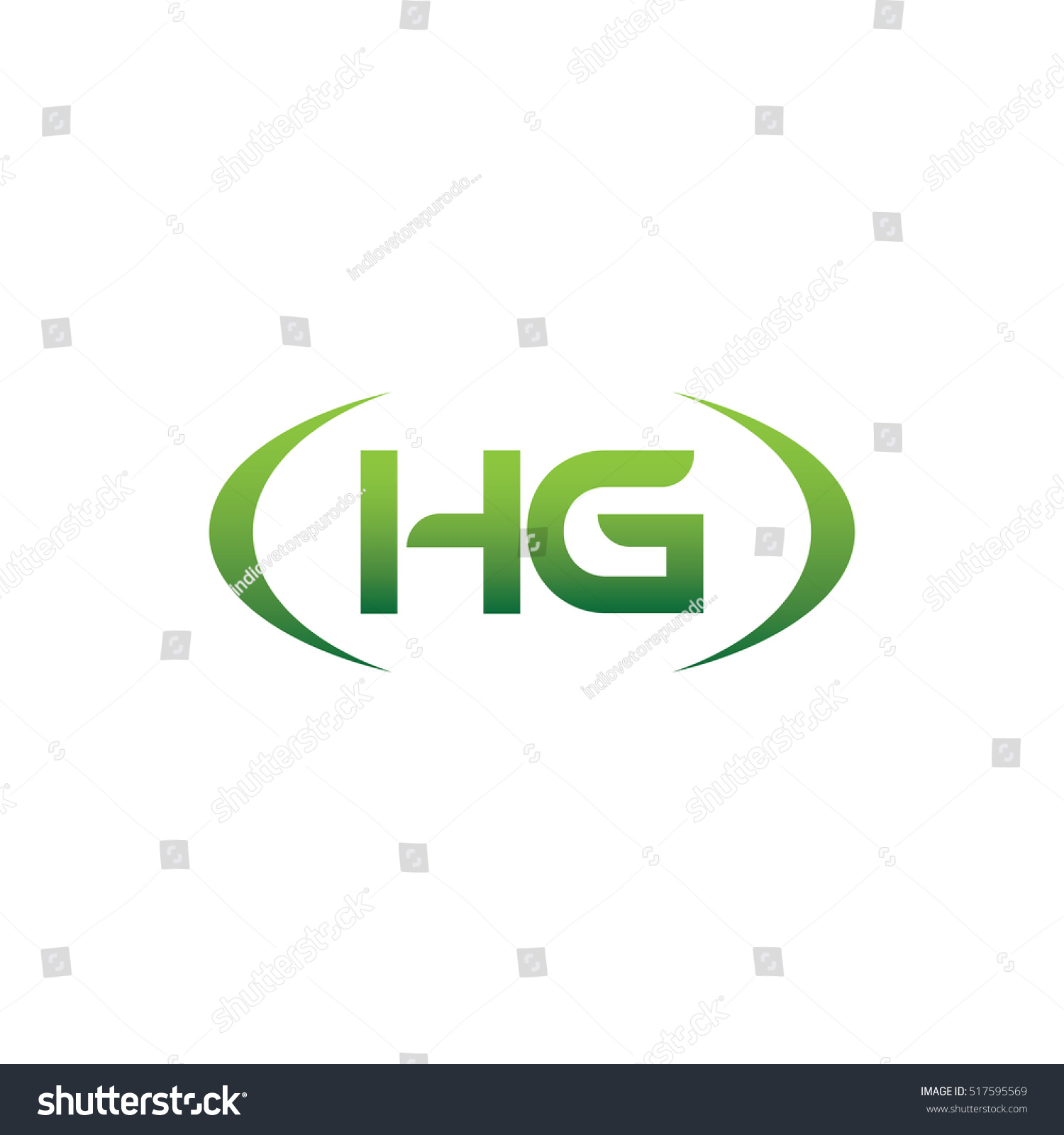 Initial Letter Hg Brackets Uppercase Logo Stock Vector (Royalty Free ...