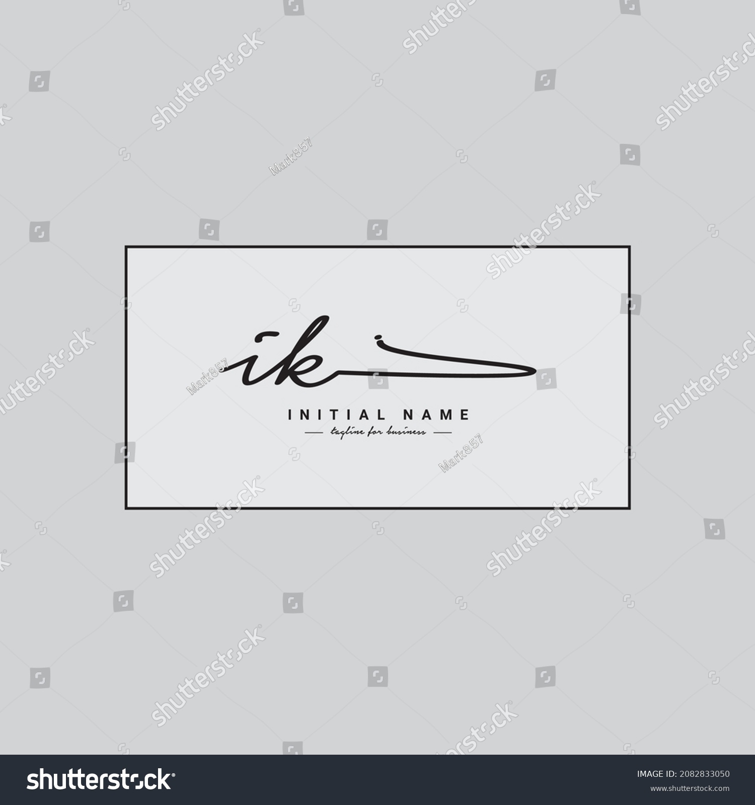 Initial Letter K Logo Handwritten Signature Stock Vector (Royalty Free