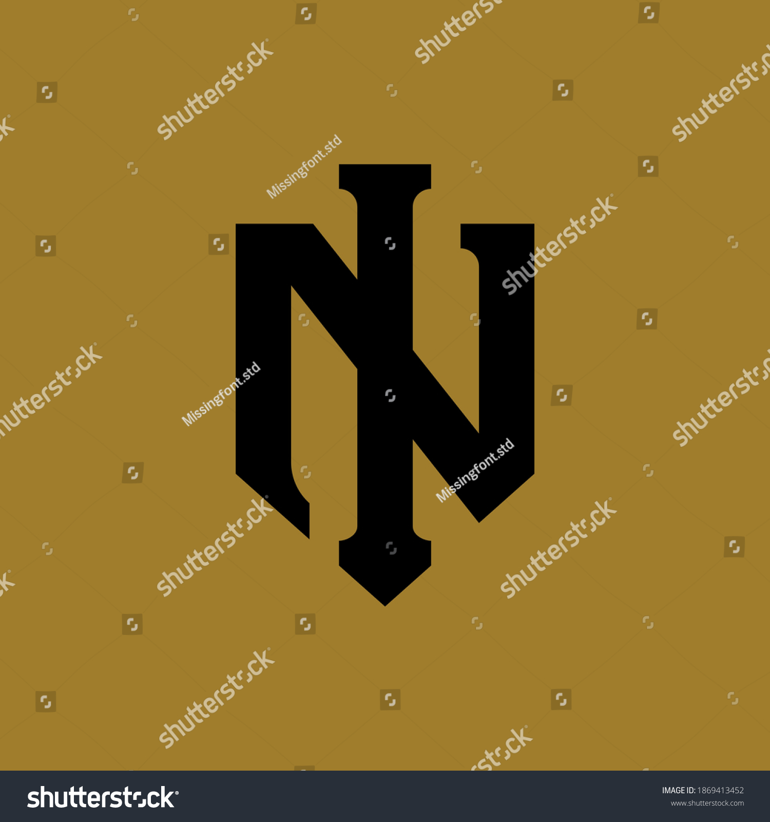 Initial Letter N Ni Overlapping Interlock Stock Vector (Royalty Free ...