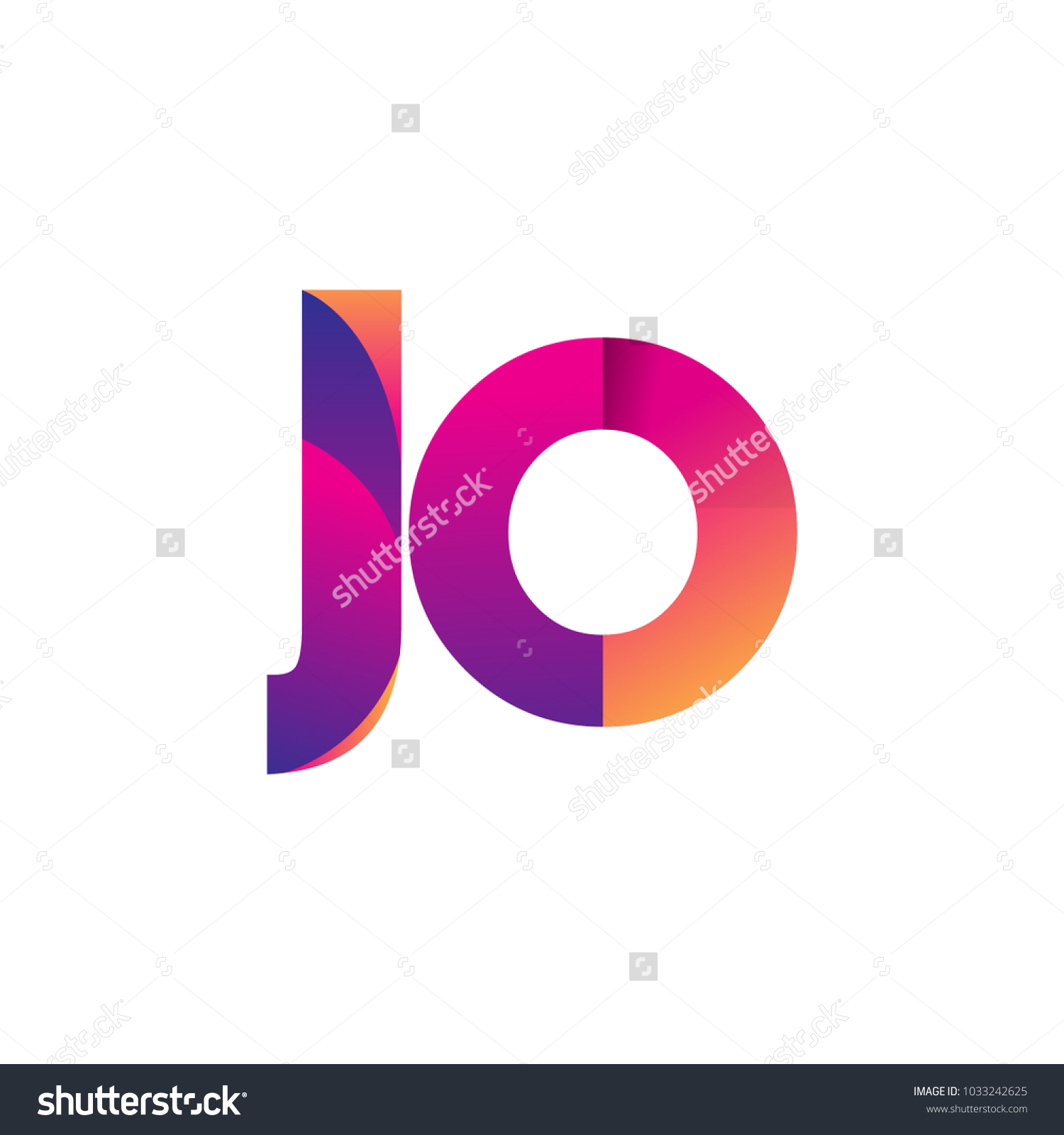 Initial Letter Jo Logo Lowercase Magenta Stock Vector (Royalty Free ...