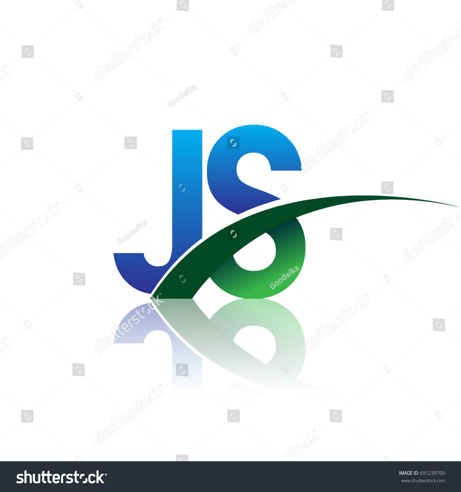 Initial Letter JS Logotype Company Name Stock Vector (Royalty Free