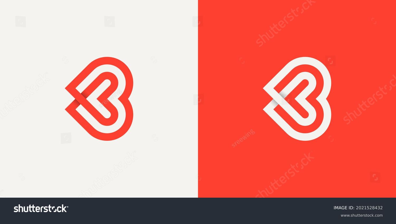 SVG of Initial Letter K and B Linked Logo. Red and White Infinity Line Origami Style isolated on Double Background. Usable for Business and Branding Logos. Flat Vector Logo Design Template Element. svg
